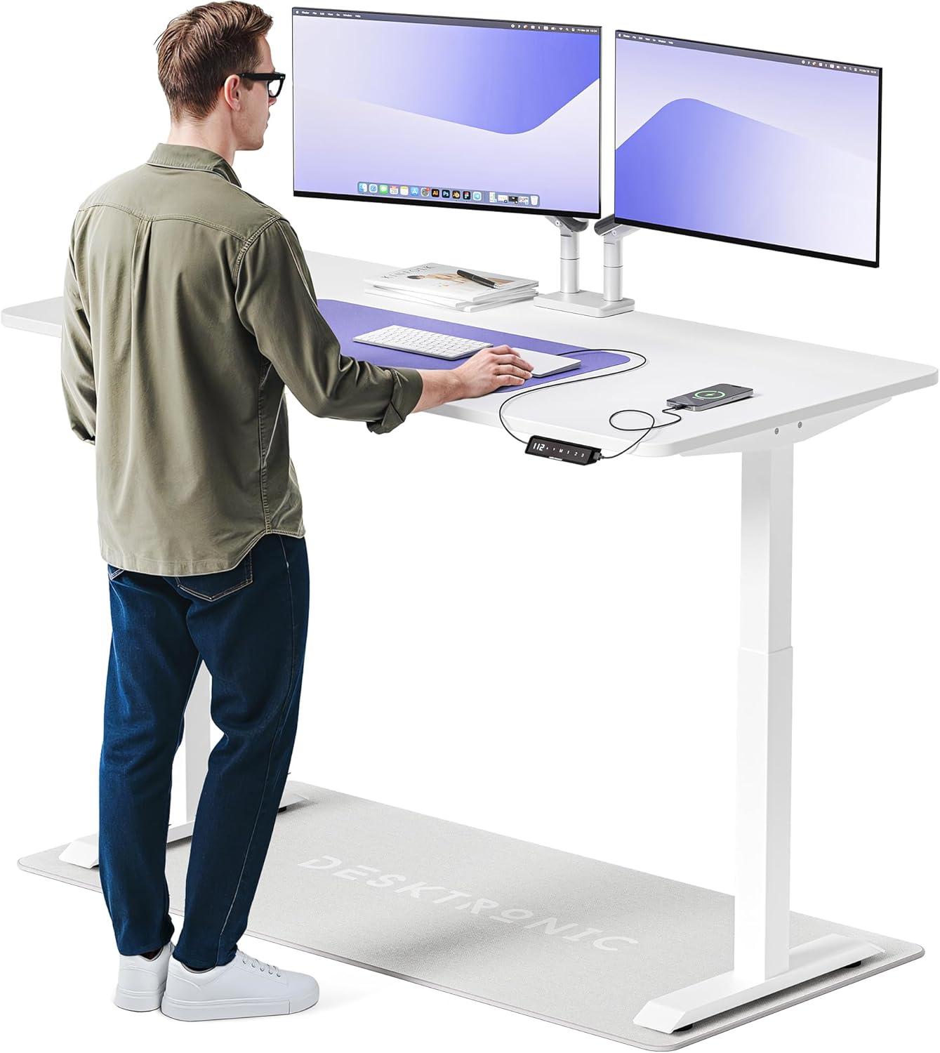 A modern, minimalist office interior featuring ergonomic chairs and sleek workstations.